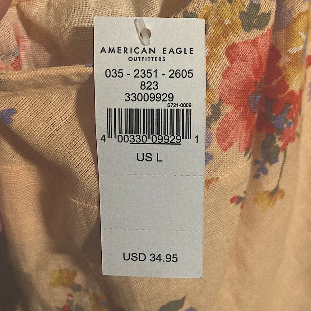 Women’s American Eagle Outfitters Peach Tank Top Size Large Floral - Picture 9 of 9